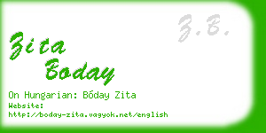 zita boday business card